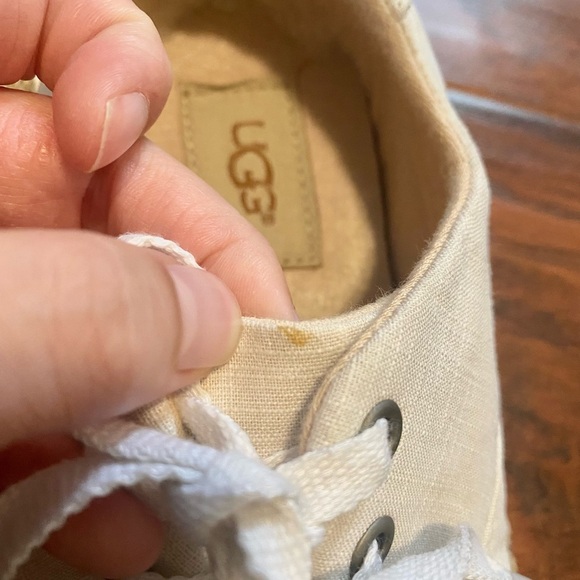 UGG Eyan ll white canvas jute sneakers size 7 - Picture 6 of 7
